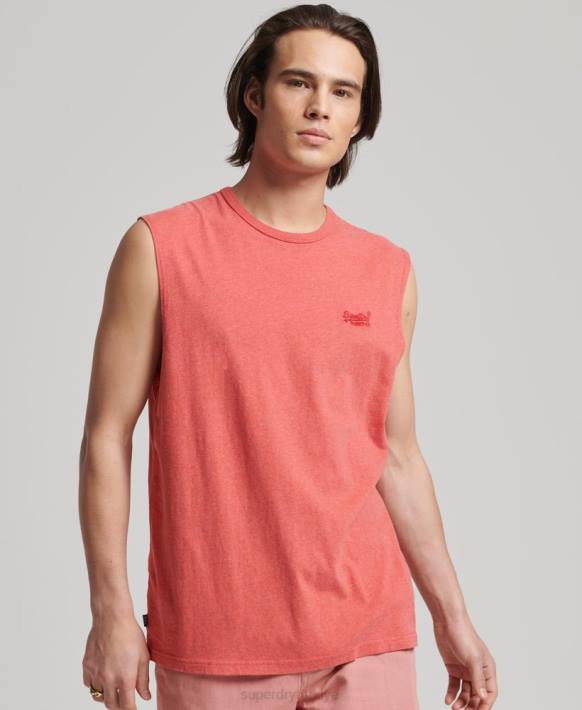 erkekler Superdry pembe organik pamuklu klasik atlet NNTB1533