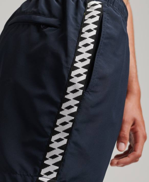 erkekler Superdry Donanma bant 15 inç geri dönüştürülmüş yüzme şortu NNTB450