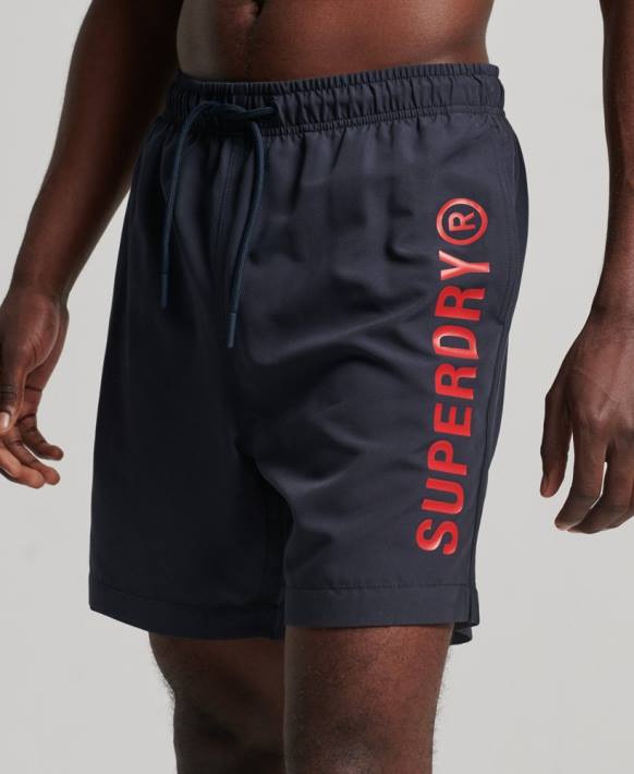 erkekler Superdry Donanma core sport 17 inç geri dönüştürülmüş yüzme şortu NNTB392