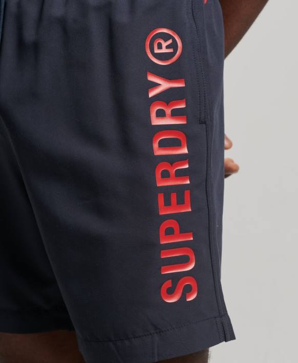 erkekler Superdry Donanma core sport 17 inç geri dönüştürülmüş yüzme şortu NNTB392