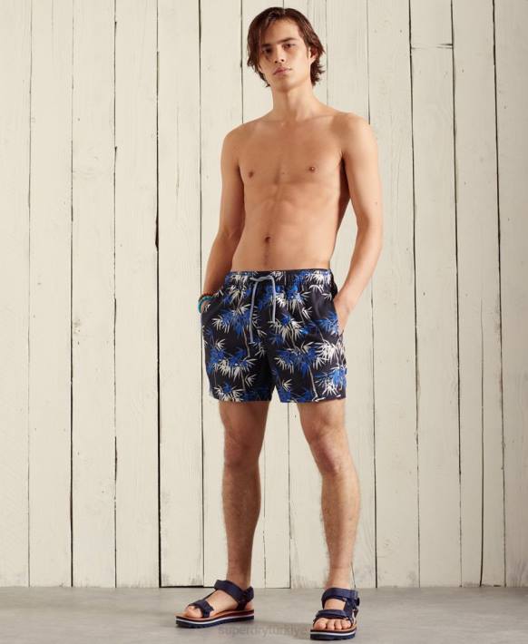 erkekler Superdry açık mavi süper 5s plaj voleybolu yüzme şortu NNTB446