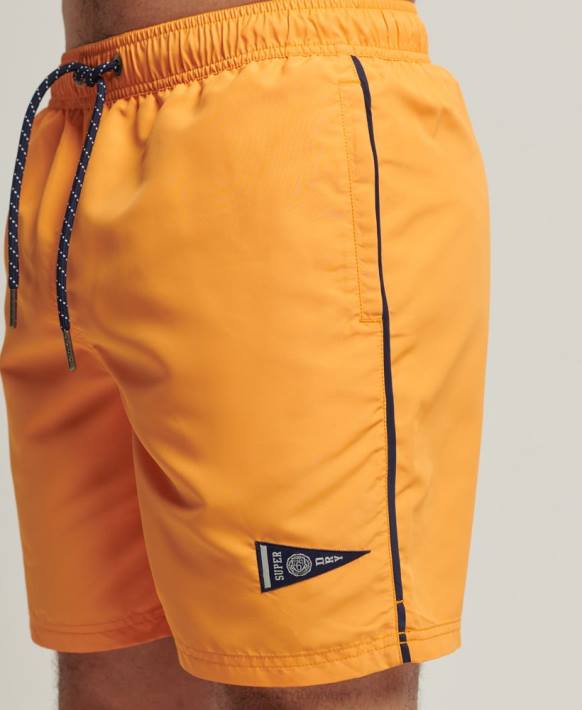 erkekler Superdry altın vintage kolej geri dönüştürülmüş yüzme şortu NNTB427