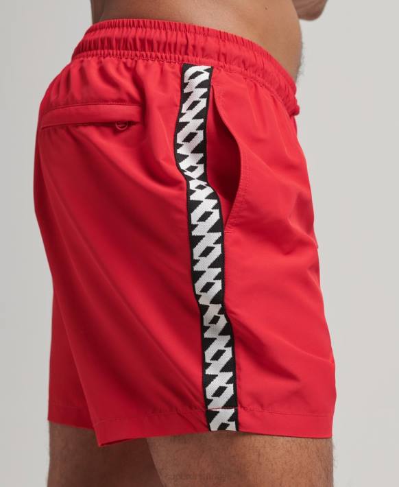 erkekler Superdry kırmızı bant 15 inç geri dönüştürülmüş yüzme şortu NNTB451