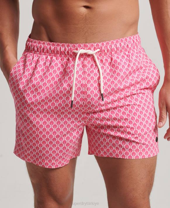 erkekler Superdry pembe geri dönüşümlü yüzme şortu NNTB388
