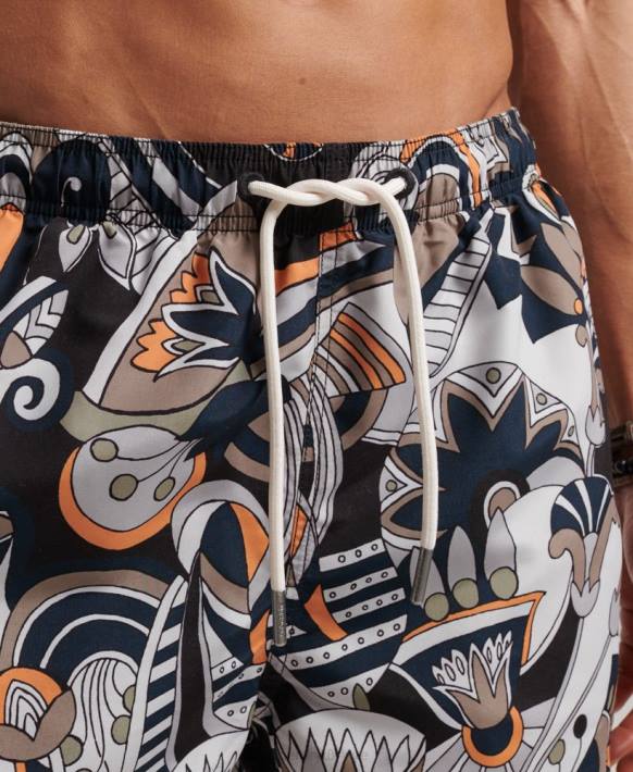 erkekler Superdry siyah geri dönüşümlü yüzme şortu NNTB386