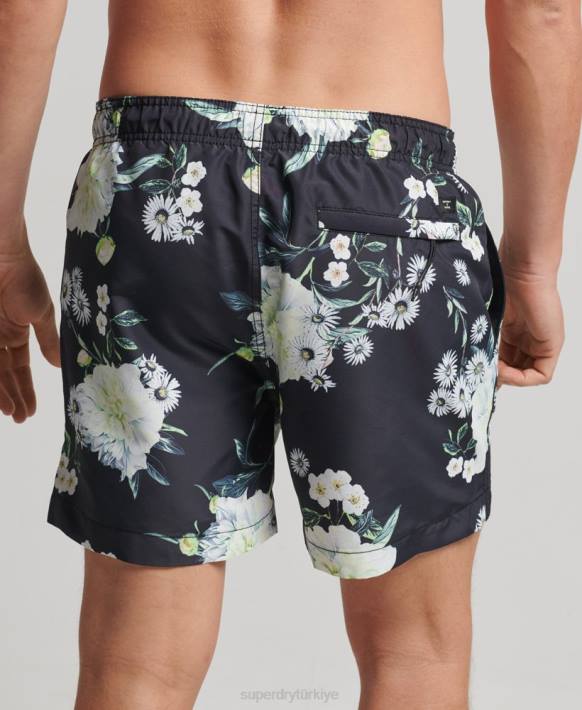 erkekler Superdry siyah stüdyolar geri dönüştürülmüş yüzme şortu NNTB423