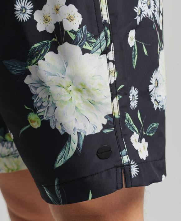 erkekler Superdry siyah stüdyolar geri dönüştürülmüş yüzme şortu NNTB423