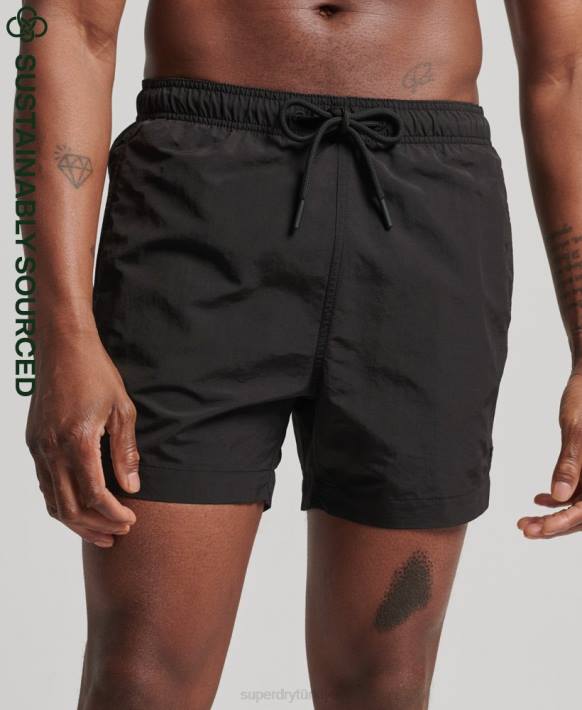erkekler Superdry siyah stüdyolar geri dönüştürülmüş yüzme şortu NNTB440