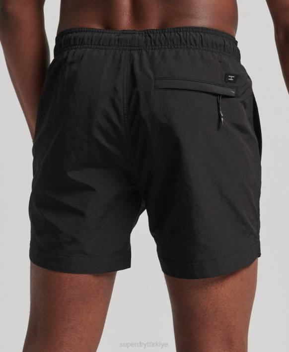 erkekler Superdry siyah stüdyolar geri dönüştürülmüş yüzme şortu NNTB440