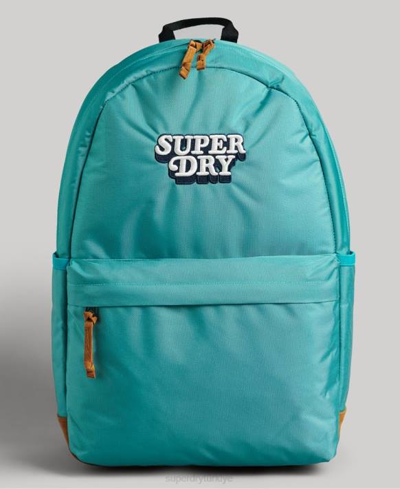 kadınlar Superdry mavi vintage mikro işlemeli montana sırt çantası NNTB1620