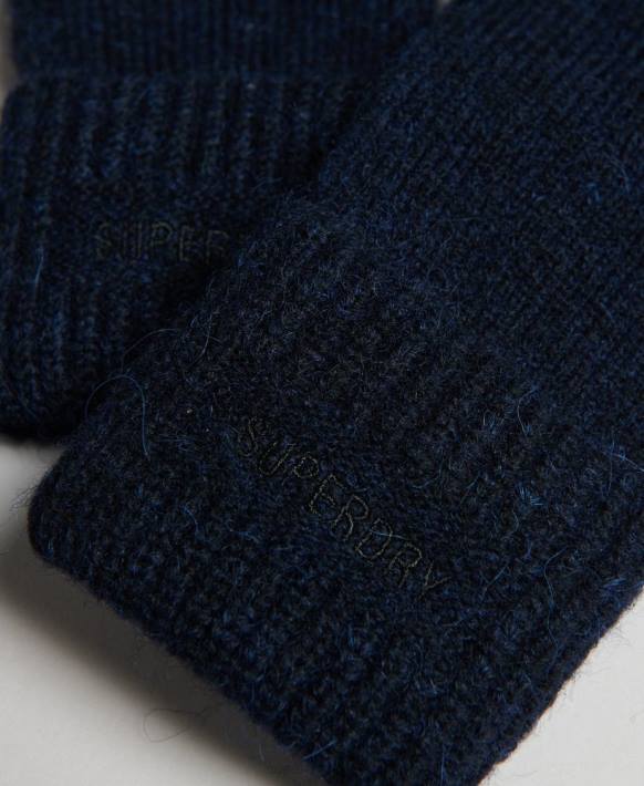 kadınlar Superdry Donanma temel nervürlü eldivenler NNTB4269