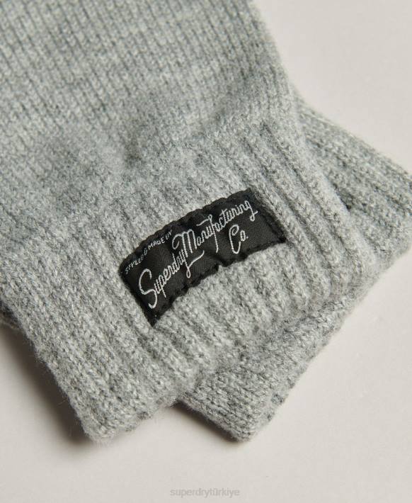 kadınlar Superdry gri temel logo eldiven NNTB1700