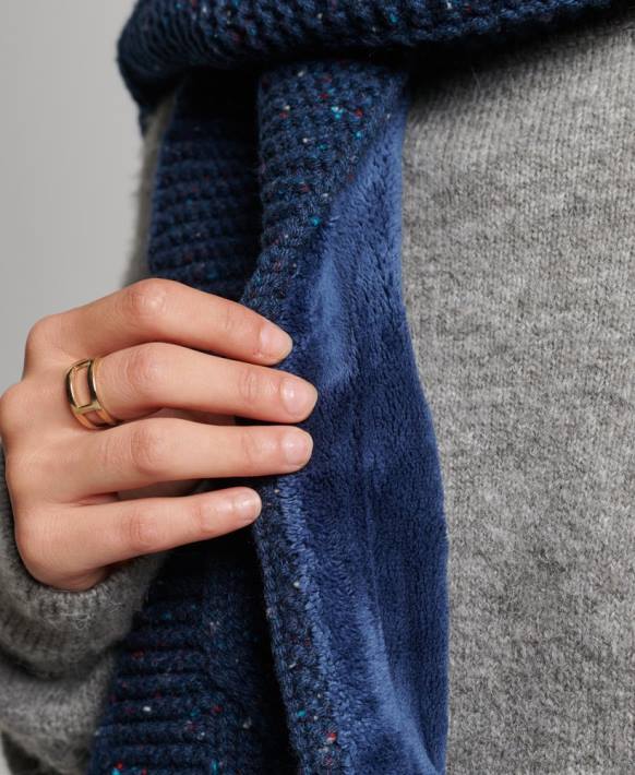 kadınlar Superdry Donanma kablo örgü atkı NNTB4251