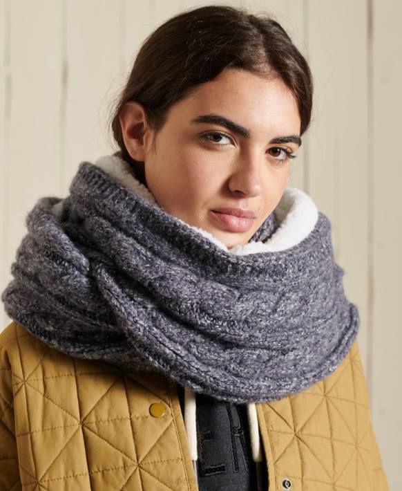 kadınlar Superdry Donanma tüvit kablo snood NNTB4302