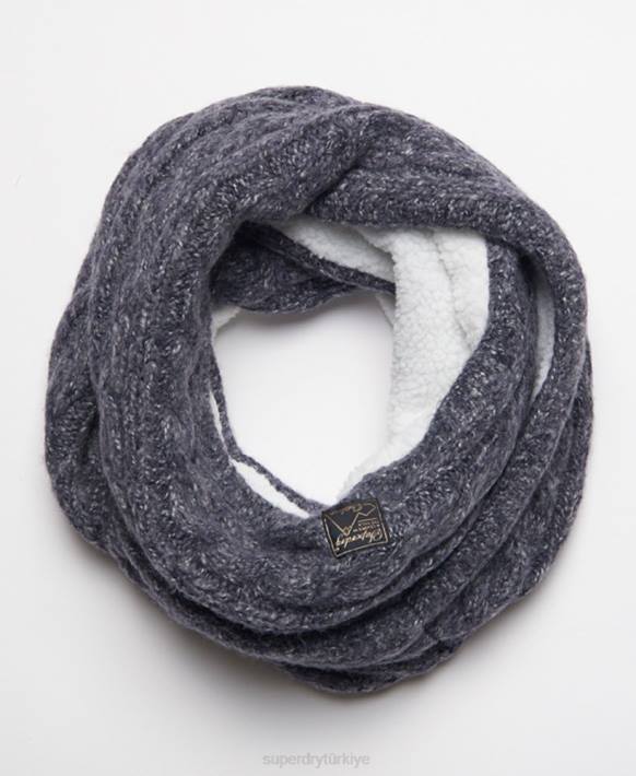 kadınlar Superdry Donanma tüvit kablo snood NNTB4302