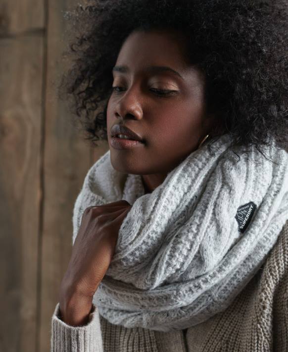 kadınlar Superdry beyaz gracie kablosu snood NNTB4325