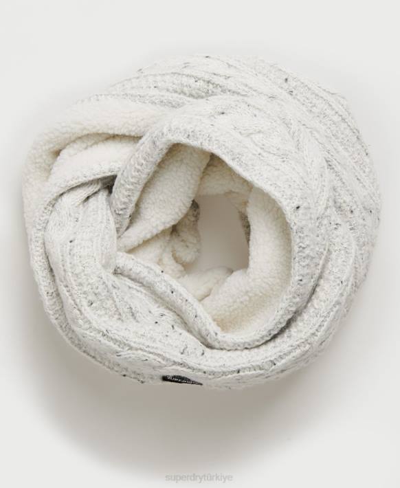 kadınlar Superdry beyaz gracie kablosu snood NNTB4325