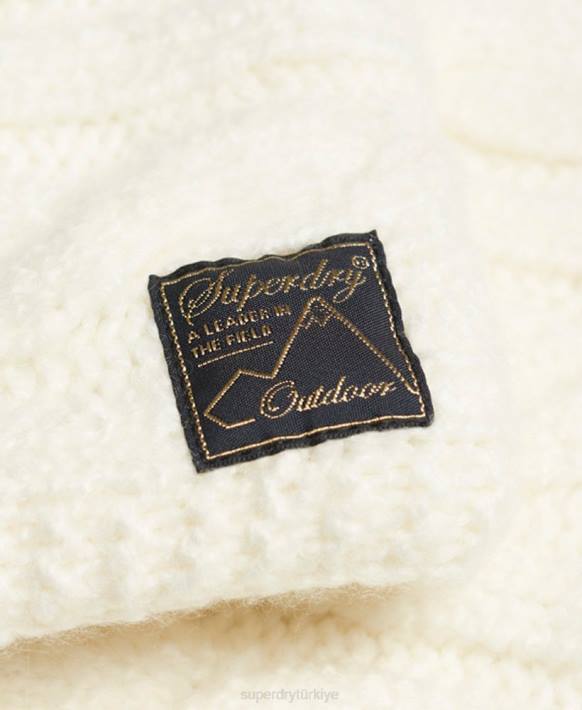 kadınlar Superdry beyaz tüvit kablo snood NNTB4305