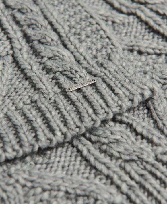 kadınlar Superdry gri lannah kablo eşarp NNTB4327