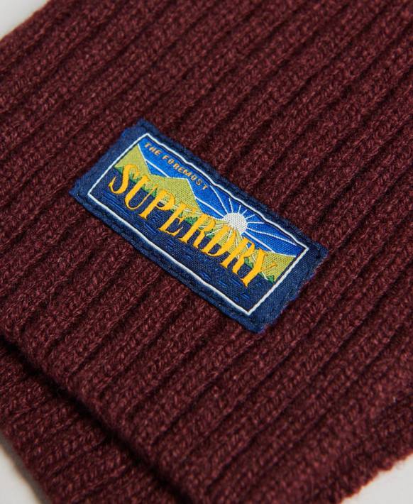 kadınlar Superdry kırmızı yün karışımı radar eşarp NNTB4246