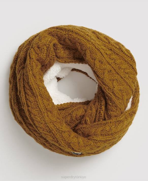 kadınlar Superdry sarı gracie kablosu snood NNTB4337