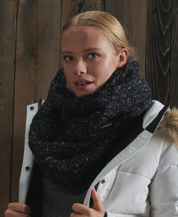 kadınlar Superdry siyah gracie kablosu snood NNTB4326