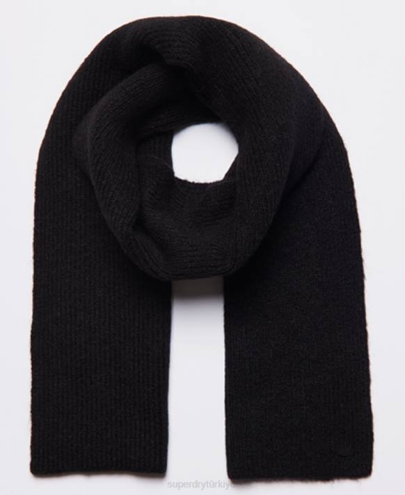 kadınlar Superdry siyah lüks eşarp NNTB6617