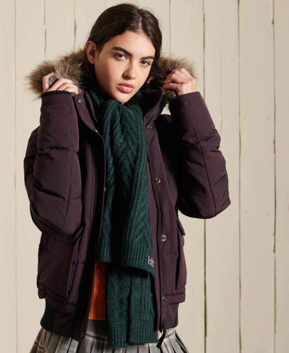 kadınlar Superdry yeşil kablo lüks eşarp NNTB4301