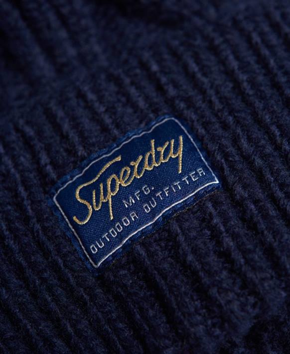 kadınlar Superdry Donanma kablo lüks bere NNTB4284