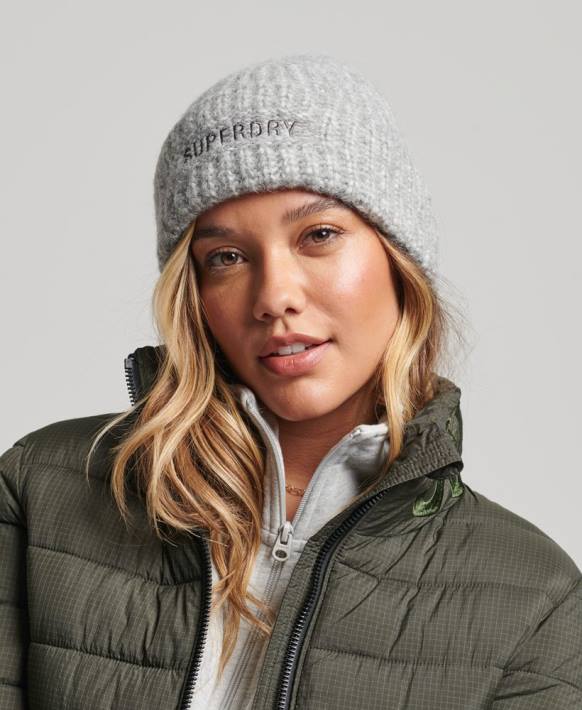 kadınlar Superdry gümüş essential nervürlü bere NNTB4238