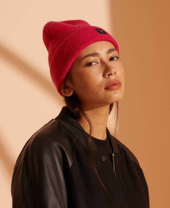 kadınlar Superdry pembe süper lüks bere NNTB4317