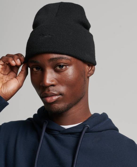 kadınlar Superdry siyah essential logolu bere NNTB1685