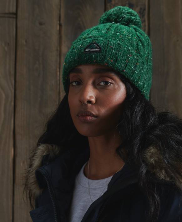 kadınlar Superdry yeşil gracie kablolu bere NNTB4321