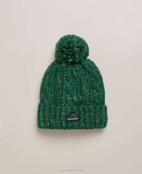 kadınlar Superdry yeşil gracie kablolu bere NNTB4321
