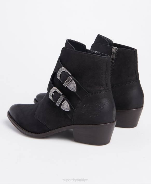 kadınlar Superdry siyah rodeo keşiş botları NNTB4427