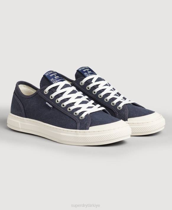 kadınlar Superdry Donanma vintage vegan sahte vulc kısa spor ayakkabı NNTB4420