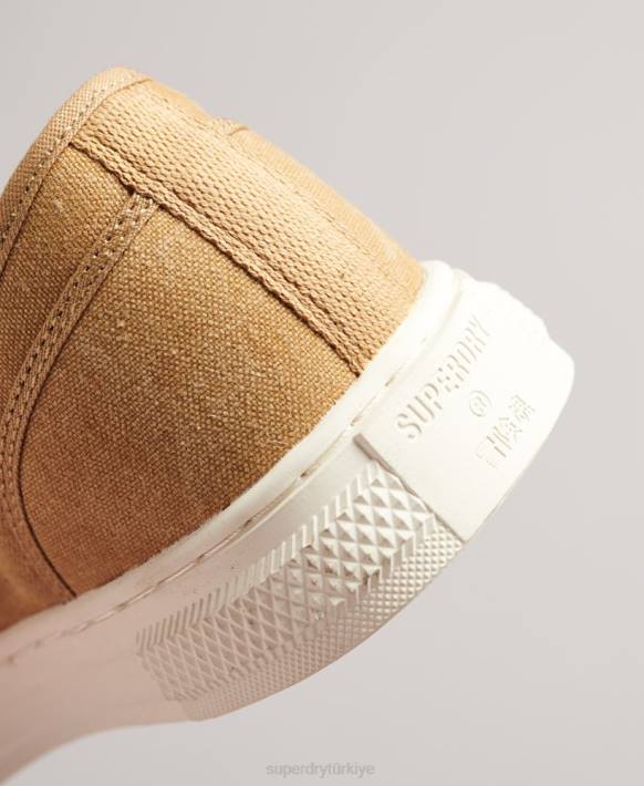 kadınlar Superdry bej vintage vegan sahte vulc kısa spor ayakkabı NNTB4347