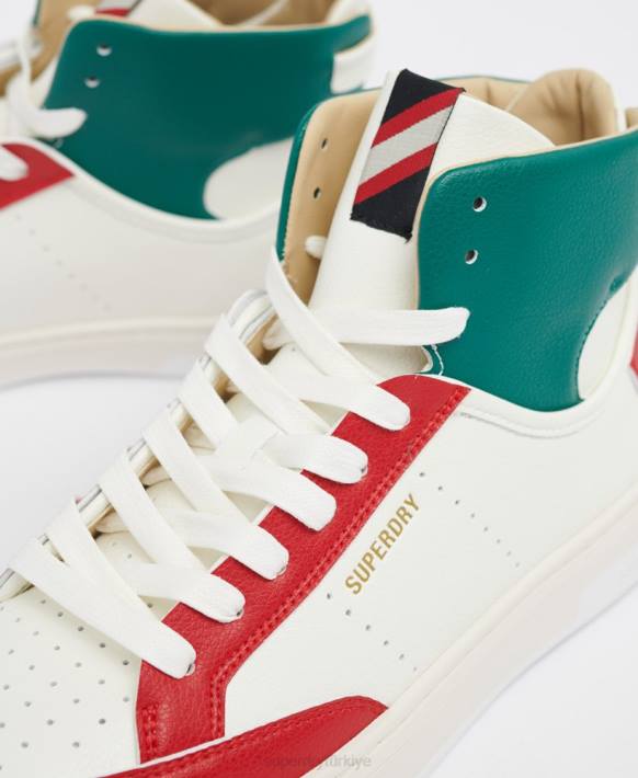 kadınlar Superdry beyaz vegan basket lux spor ayakkabı NNTB4406
