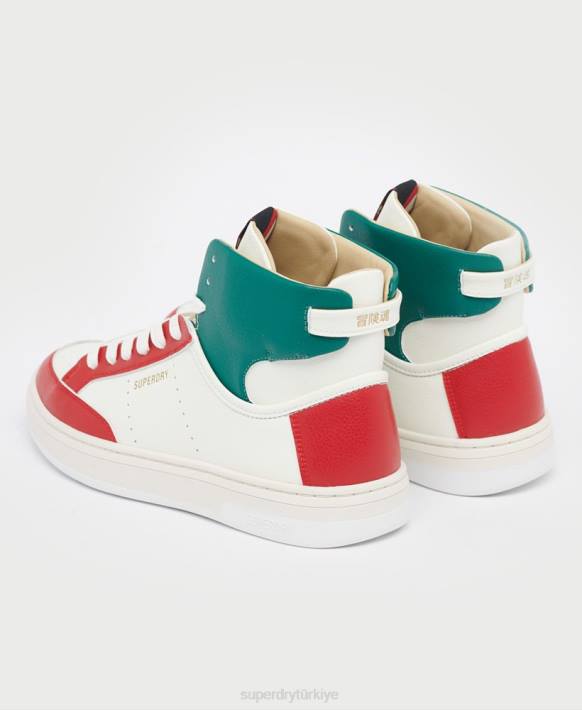 kadınlar Superdry beyaz vegan basket lux spor ayakkabı NNTB4406