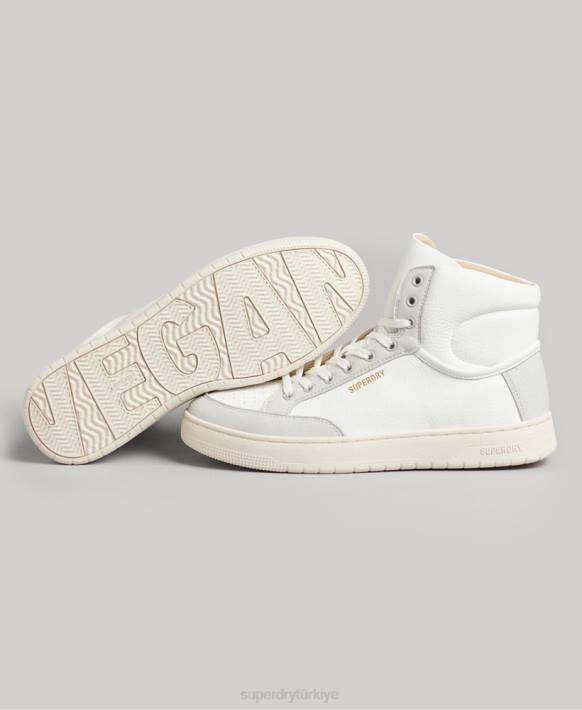 kadınlar Superdry beyaz vintage premium vegan sepet yüksek eğitmenler NNTB4355