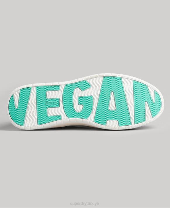 kadınlar Superdry beyaz vintage vegan sepet kısa spor ayakkabı NNTB4363