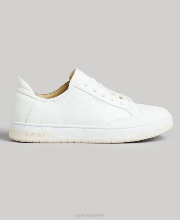kadınlar Superdry beyaz vintage vegan sepet kısa spor ayakkabı NNTB4365