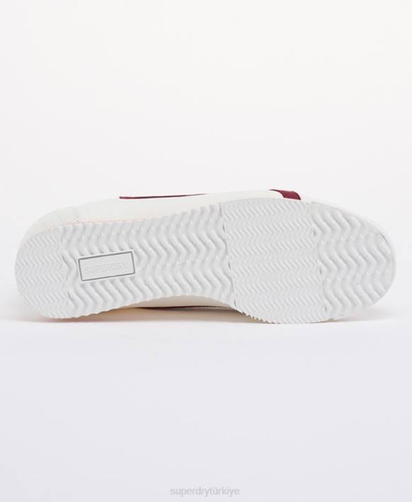 kadınlar Superdry kırmızı vegan retro koşucu ayakkabısı NNTB4426