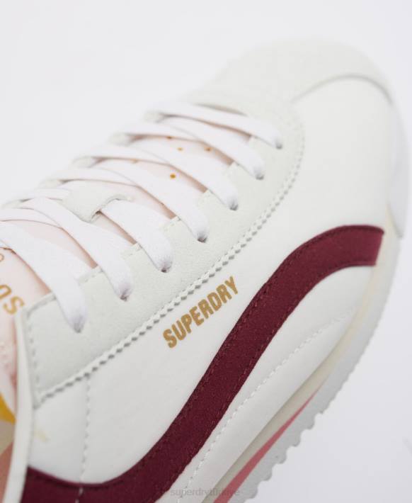 kadınlar Superdry kırmızı vegan retro koşucu ayakkabısı NNTB4426