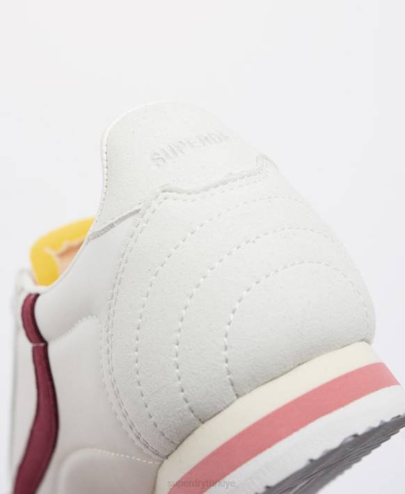kadınlar Superdry kırmızı vegan retro koşucu ayakkabısı NNTB4426