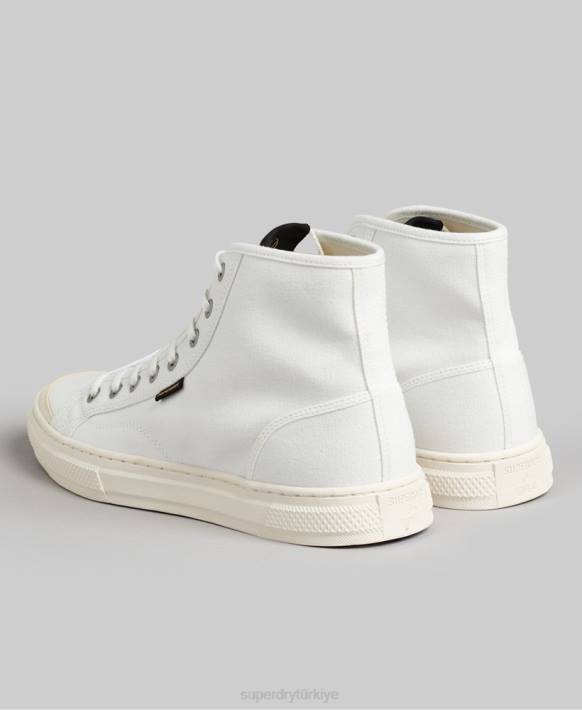 kadınlar Superdry krem vegan kanvas yüksek top eğitmenler NNTB4357