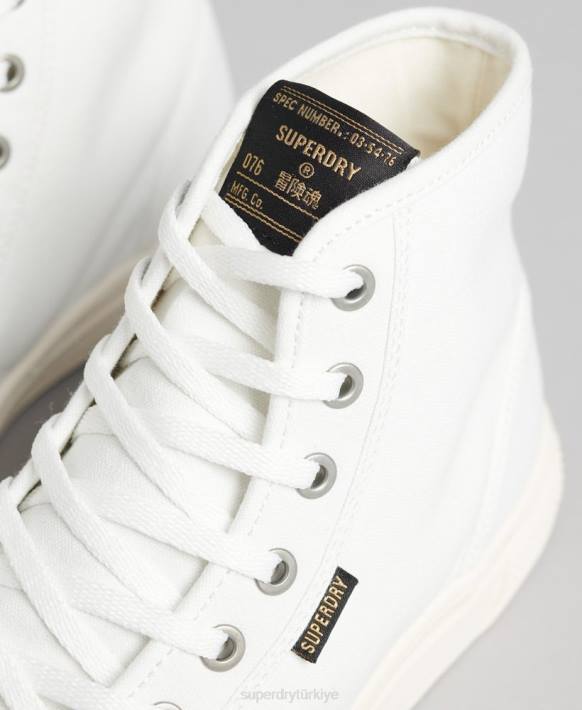 kadınlar Superdry krem vegan kanvas yüksek top eğitmenler NNTB4357