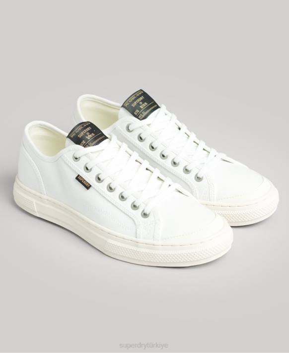 kadınlar Superdry krem vintage vegan sahte vulc kısa spor ayakkabı NNTB4364