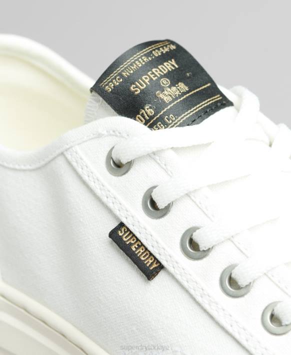 kadınlar Superdry krem vintage vegan sahte vulc kısa spor ayakkabı NNTB4364