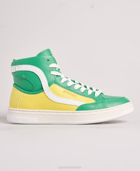 kadınlar Superdry sarı vegan basket lux spor ayakkabı NNTB4410